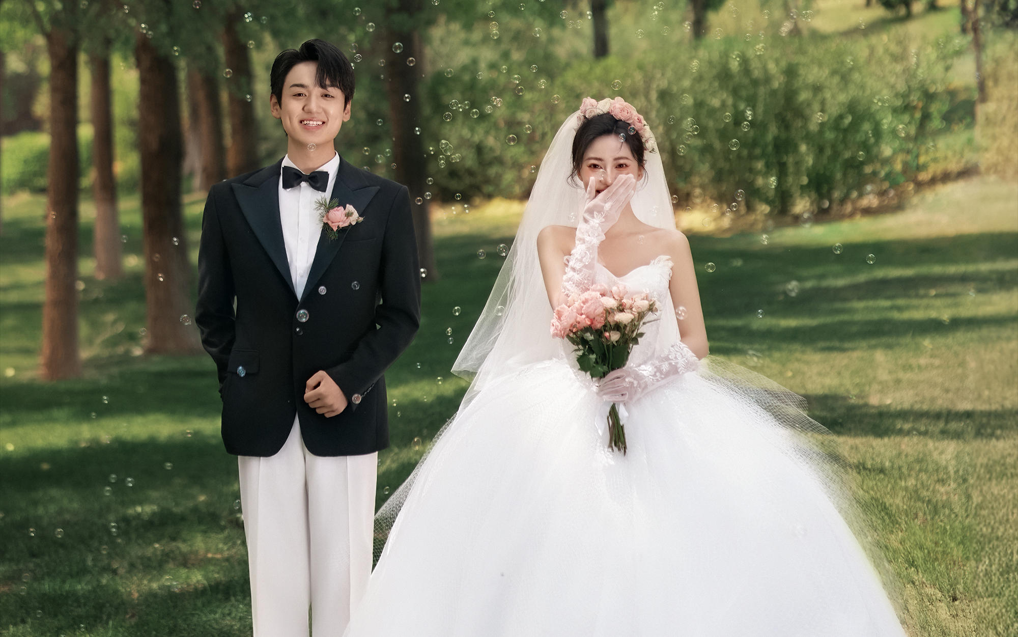 春天里遛遛弯💐轻氧森系婚纱照太治愈啦～