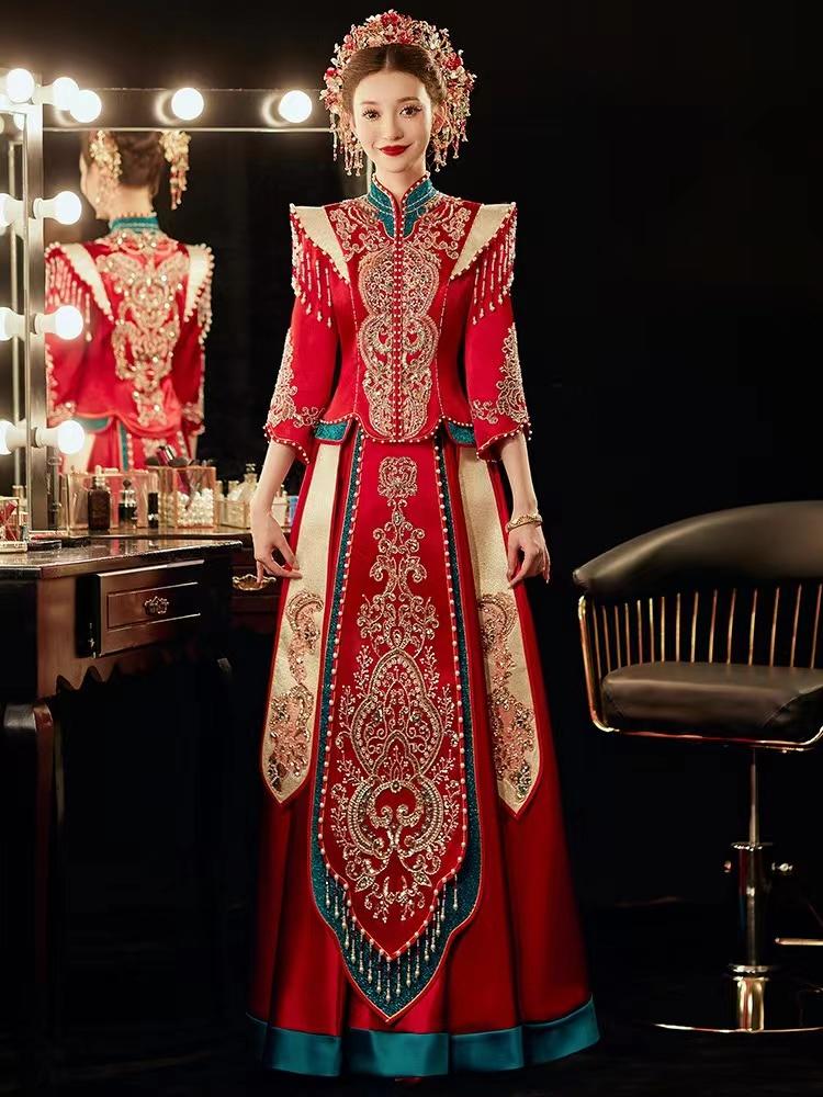 重工缎面苏绣秀禾