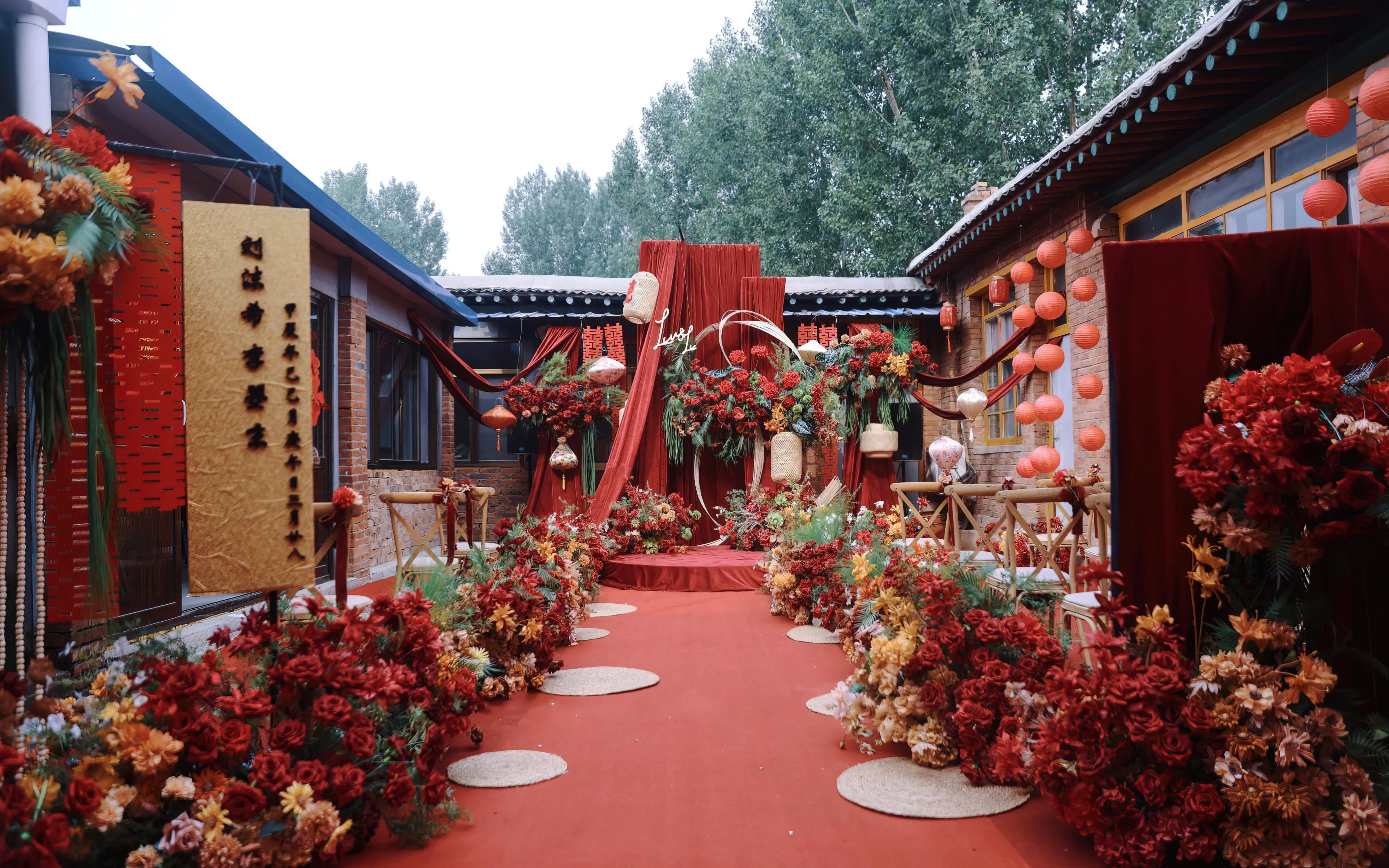 [景星门]红色自家婚礼布幔婚礼