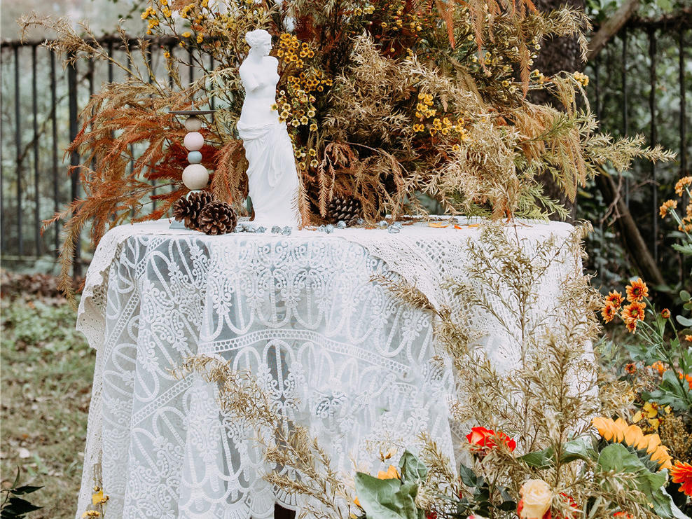 【乐芙梦格子】庭院户外暖冬系纯布置＋赠敬酒服