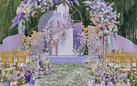 紫色户外浪漫公主风莫兰蒂色系个性定制婚礼