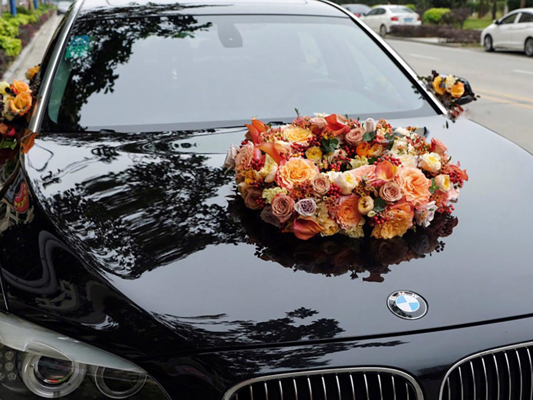 安花藝生活館圓形婚車鮮花裝飾套餐