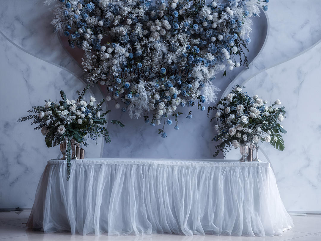 静谧蓝网红吊顶 韩式婚礼之选 | 壹恩婚礼企划