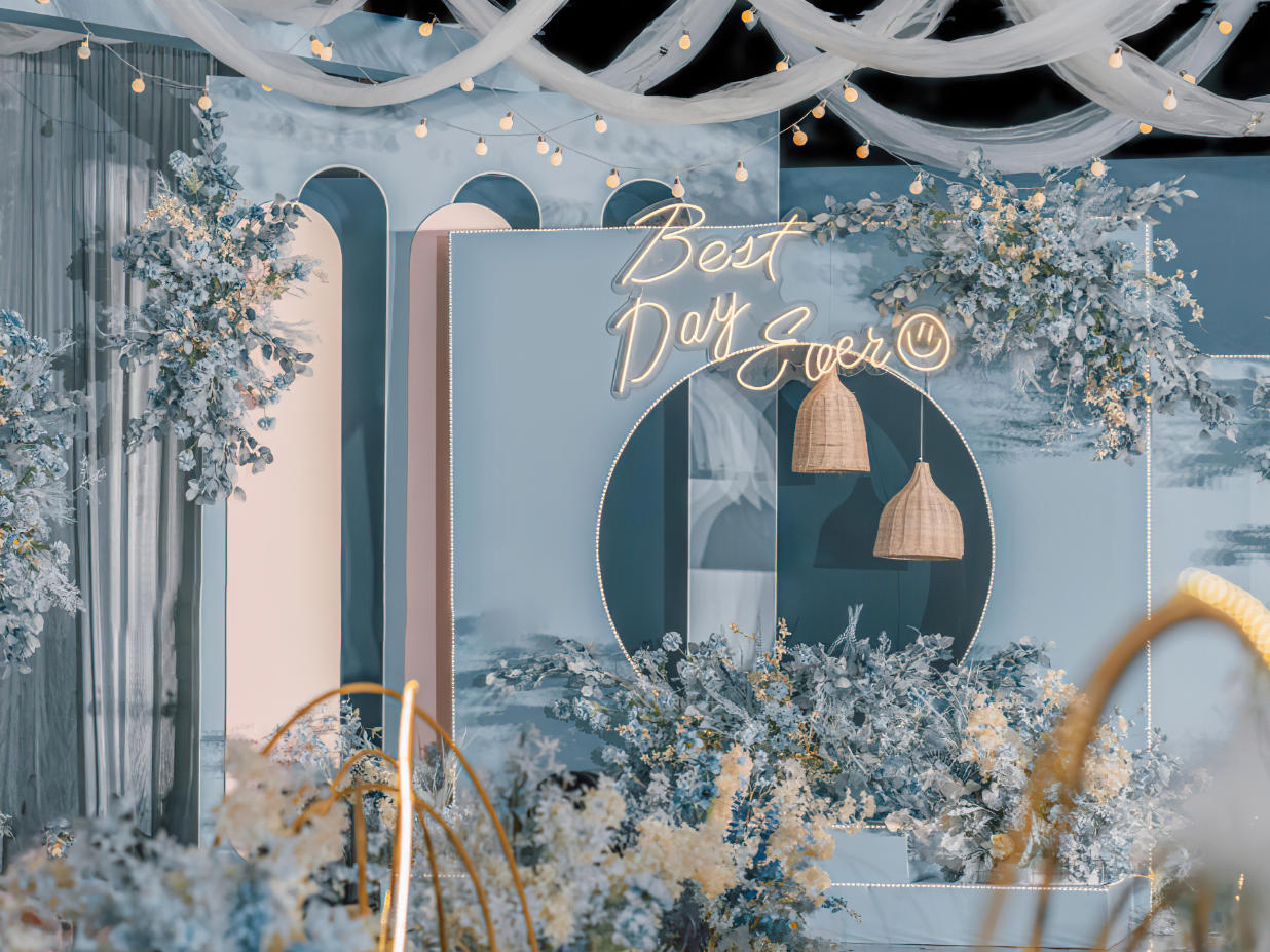 莫兰迪蓝色系#倾城伊人全新婚礼设计