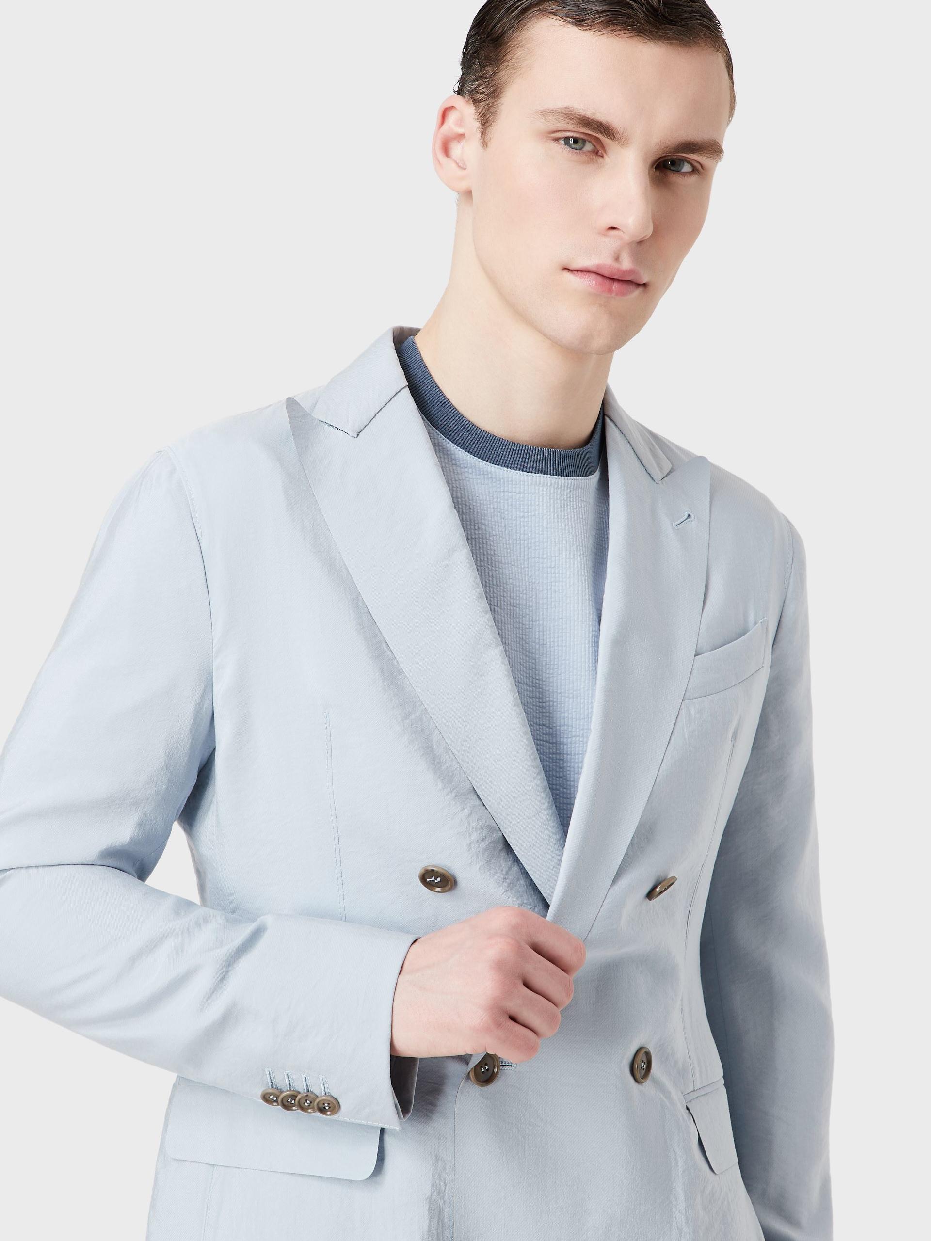 定制阿玛尼同款蓝色天鹅湖系列西装