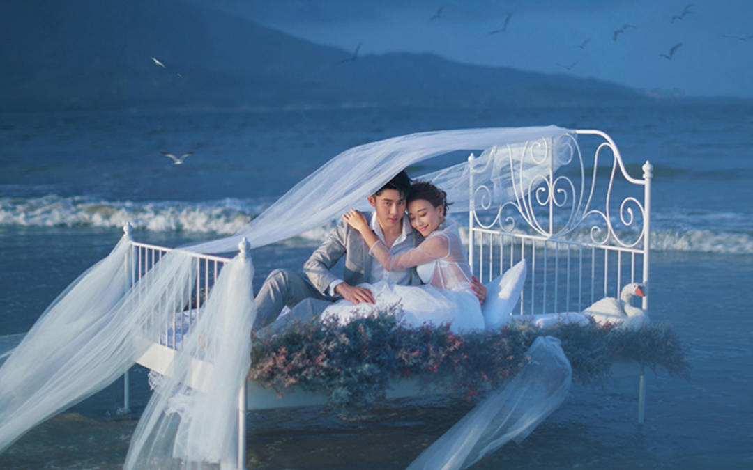 【海边轻旅拍】海边沙滩礁石游艇夜景