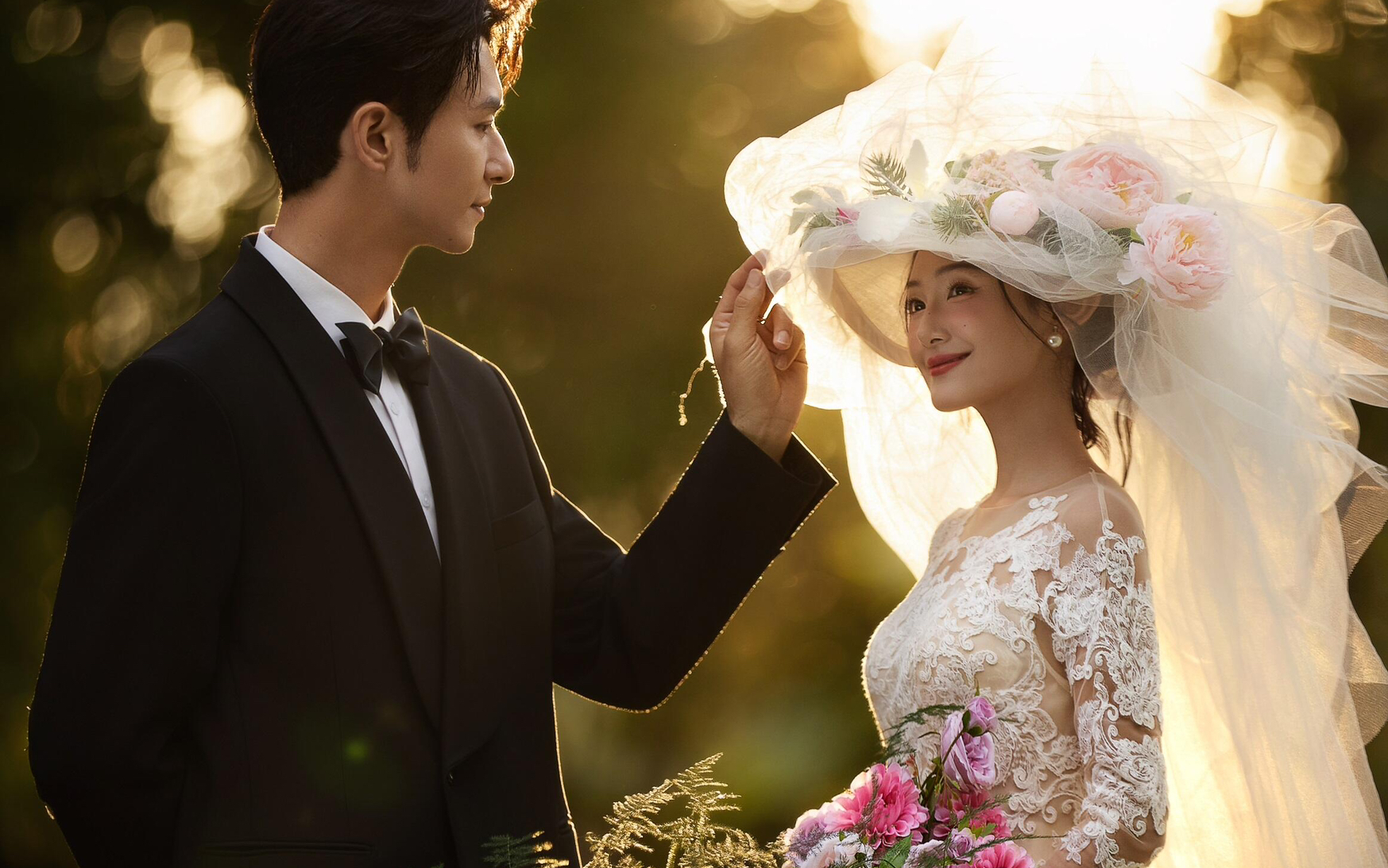 坠入法式森系的浪漫💐被阳光吻过的婚纱照 