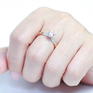 国潮系列 原创设计简约菱状六圆爪结婚钻戒