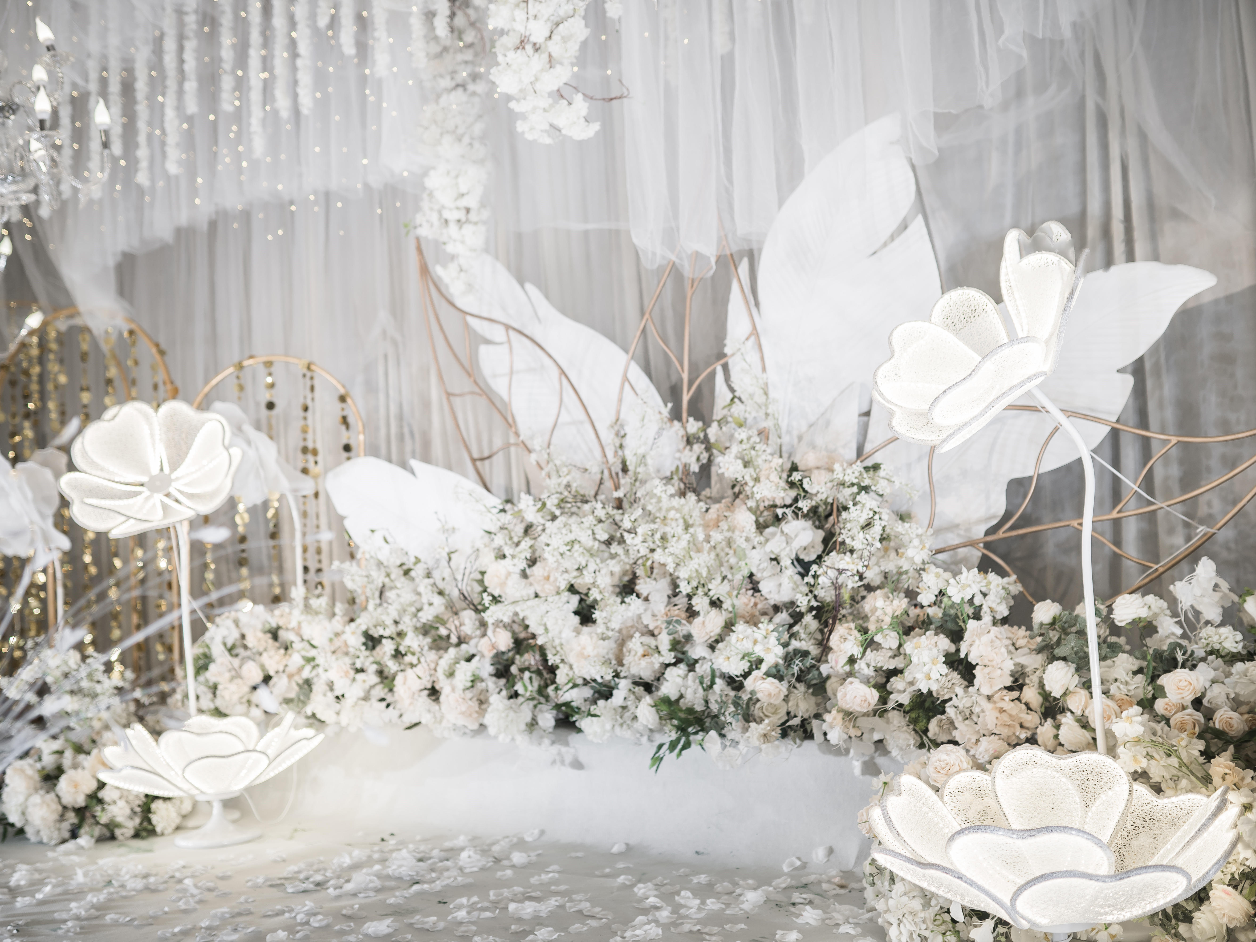 【白头吟】白金花朵唯美大气婚礼