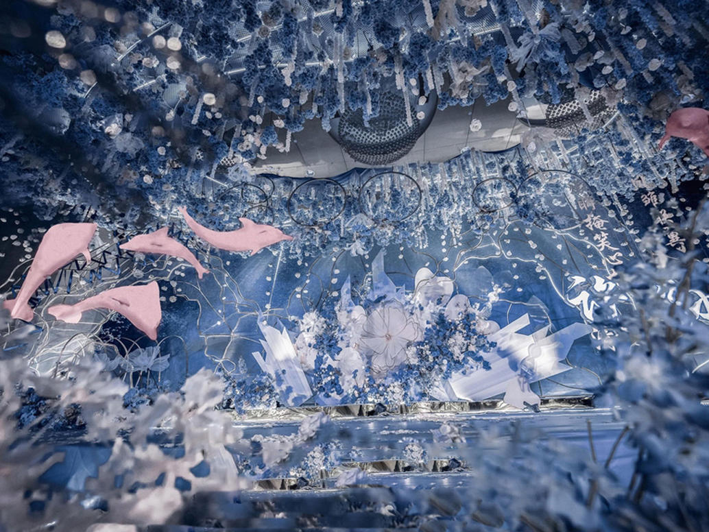 【薇雪婚礼】室内梦幻冰蓝轻奢风主题婚礼