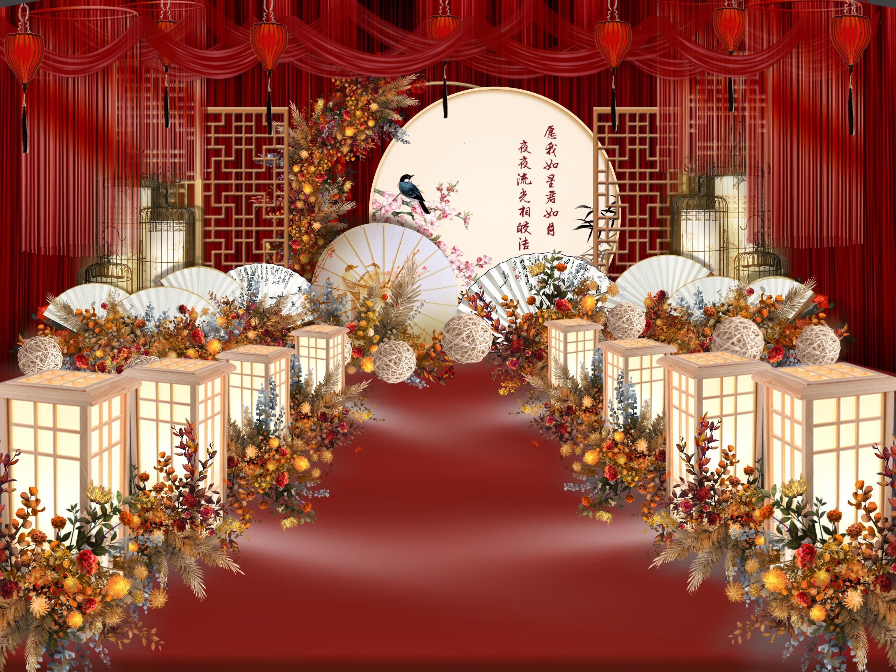 -缘-白色主题室内传统中式现场布置