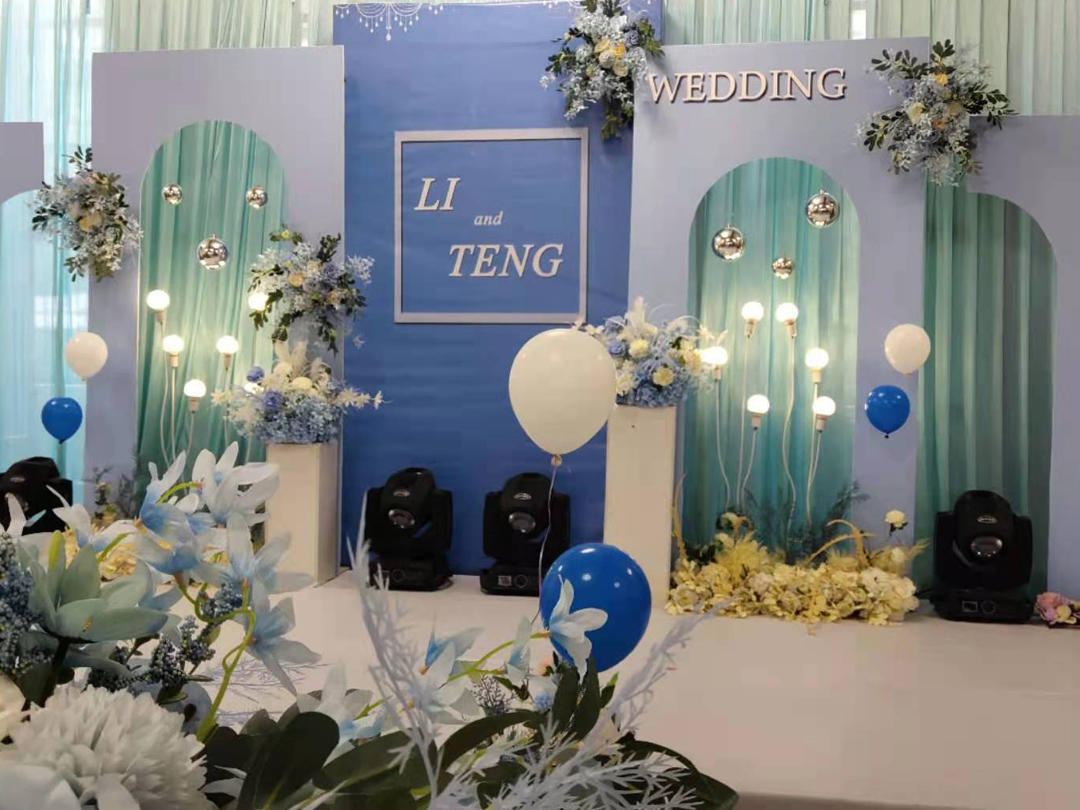 浪漫满屋室内蓝色系西式婚礼