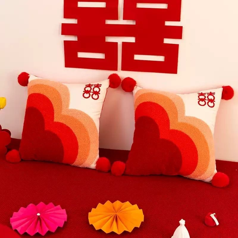 喜庆喜字沙发靠垫