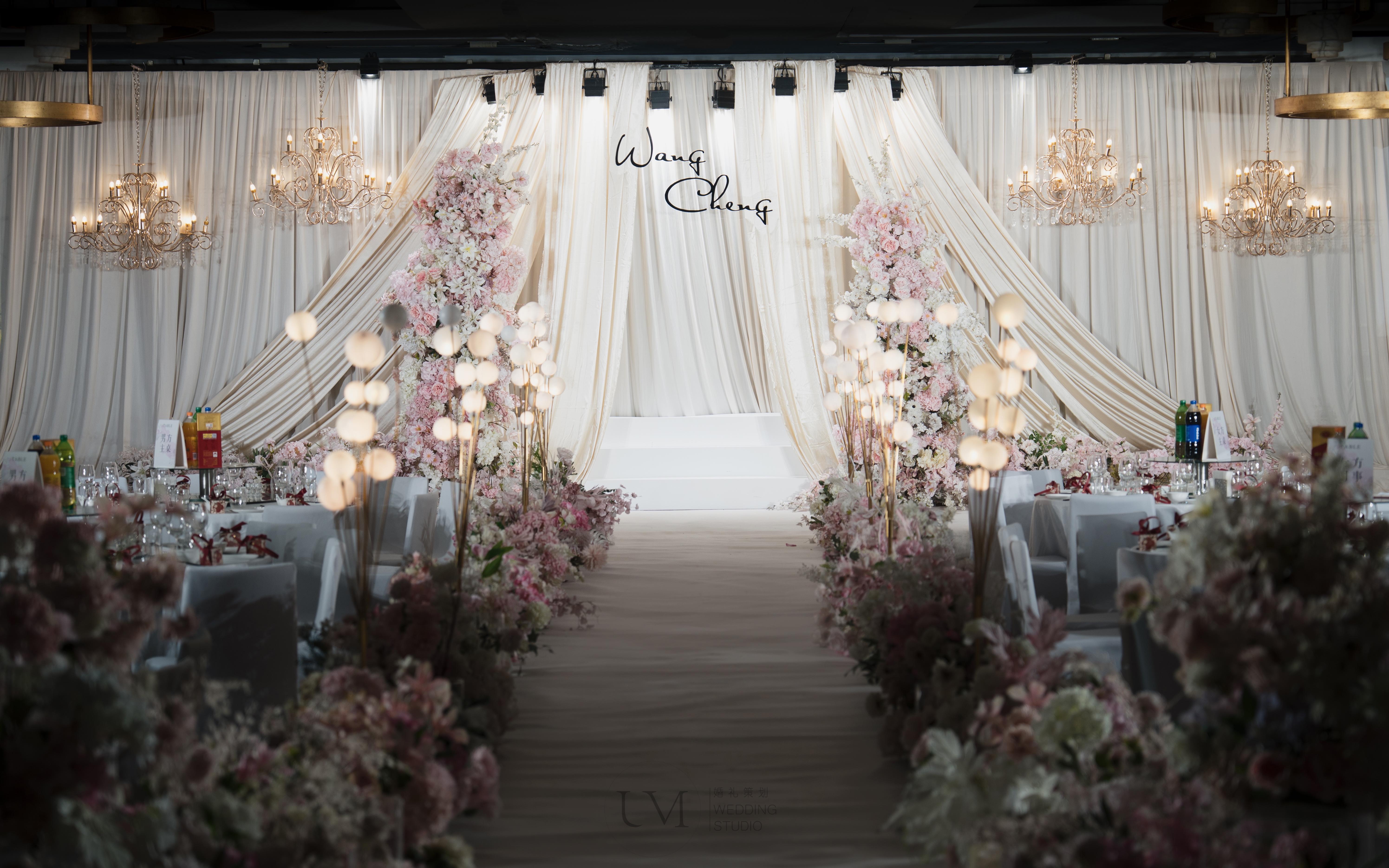 【UM婚礼】西郊喜来登酒店 白粉色韩式布艺