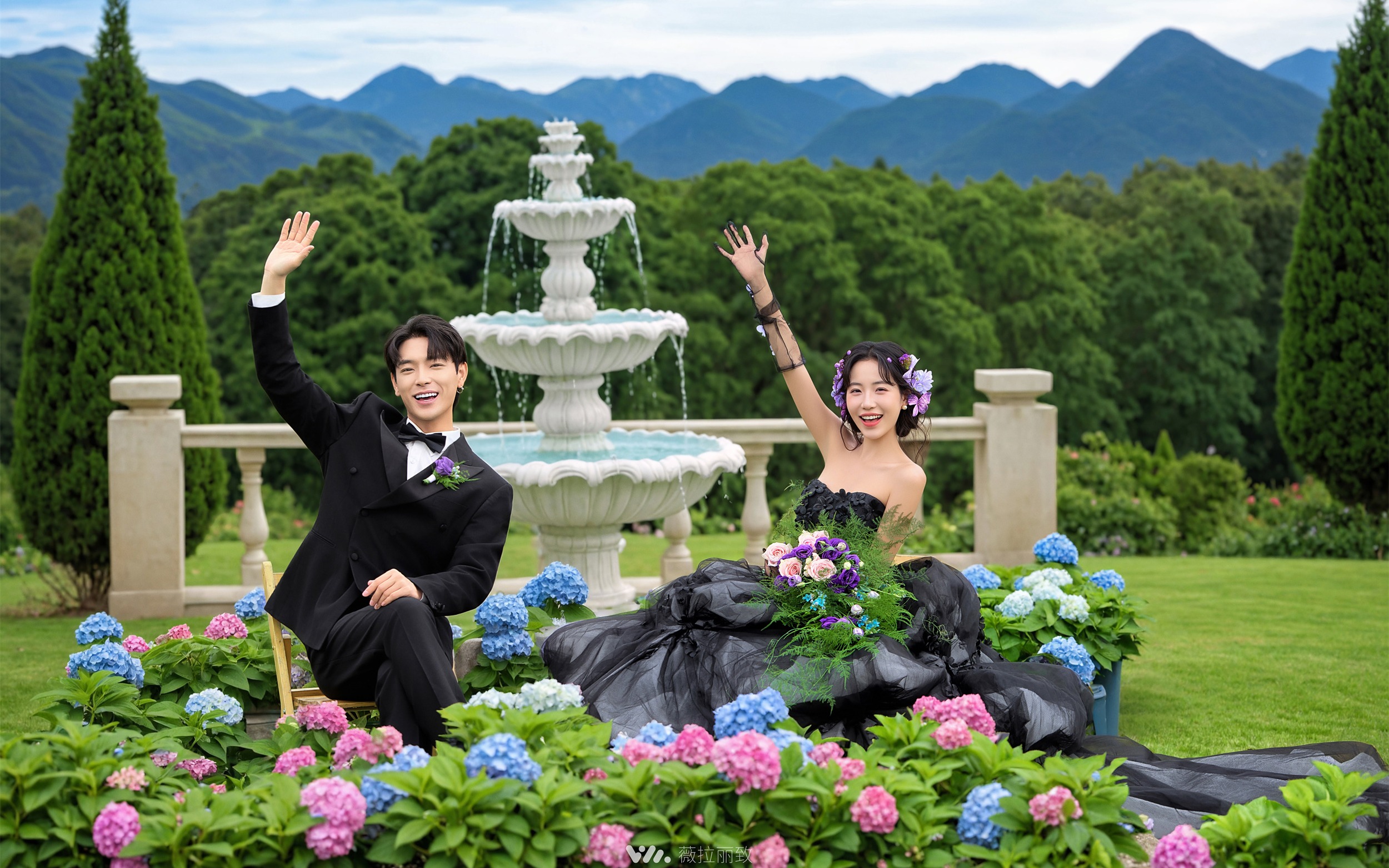 森林玫瑰🌹梦幻黑纱森系草坪婚纱照来啦❗