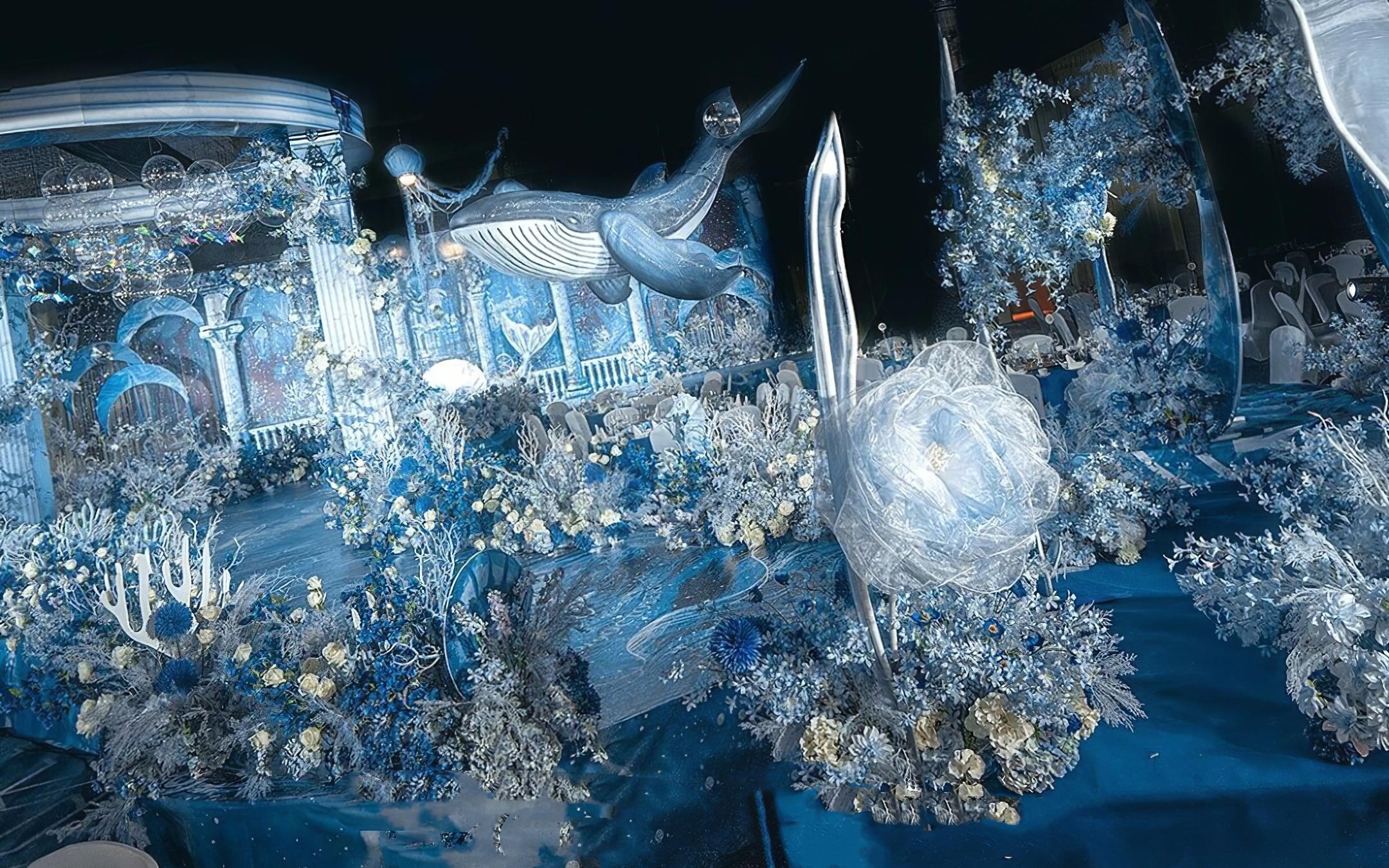藍色海洋系婚禮 超高性價比 唯美婚禮布置