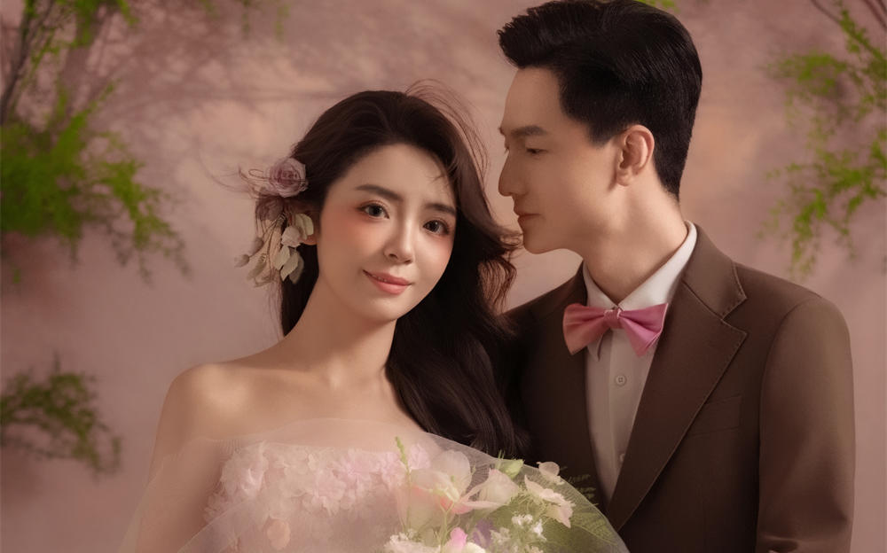 甜妹本命🌸被花神降临法式油画婚纱照美晕~