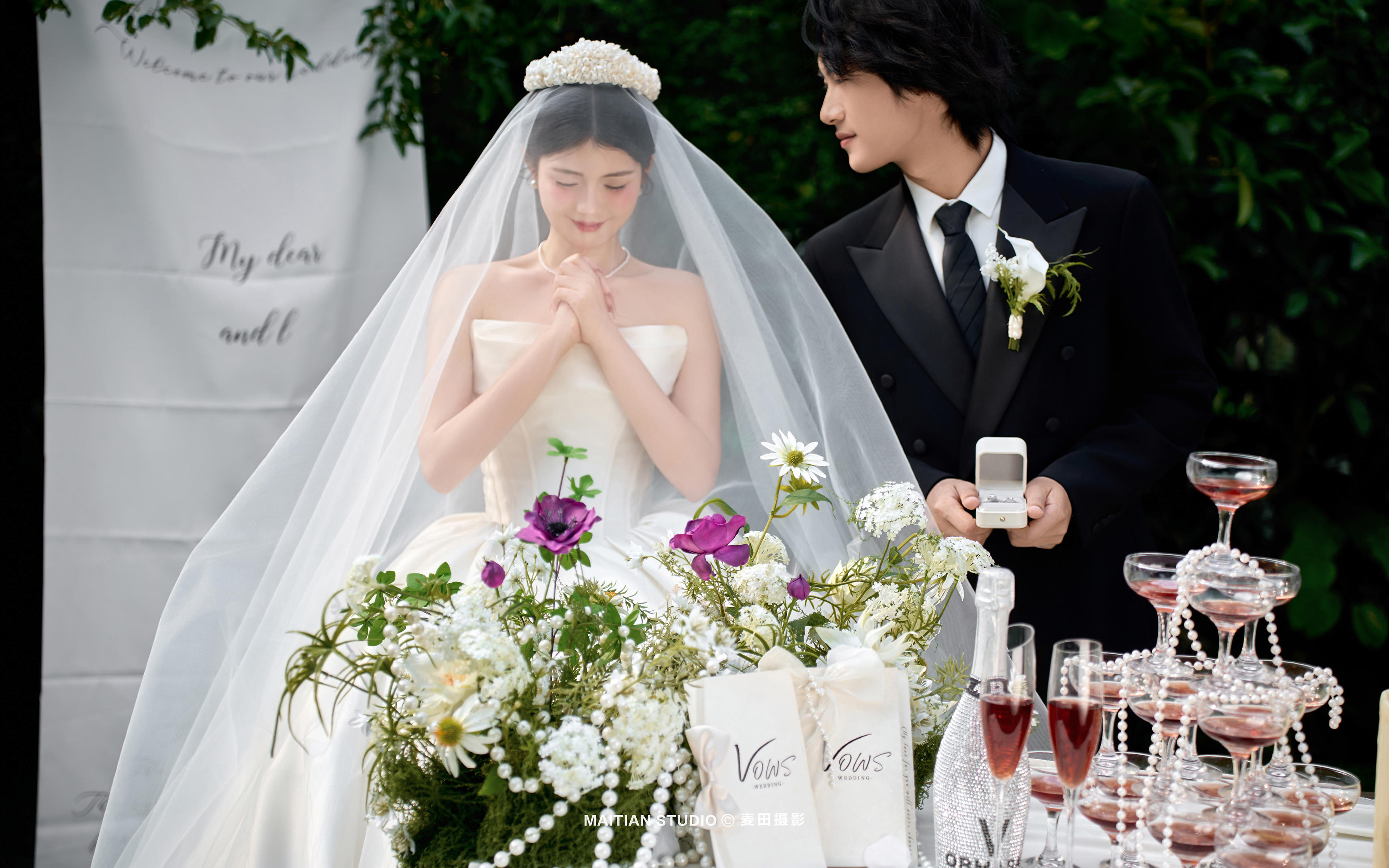 法式复古婚纱照