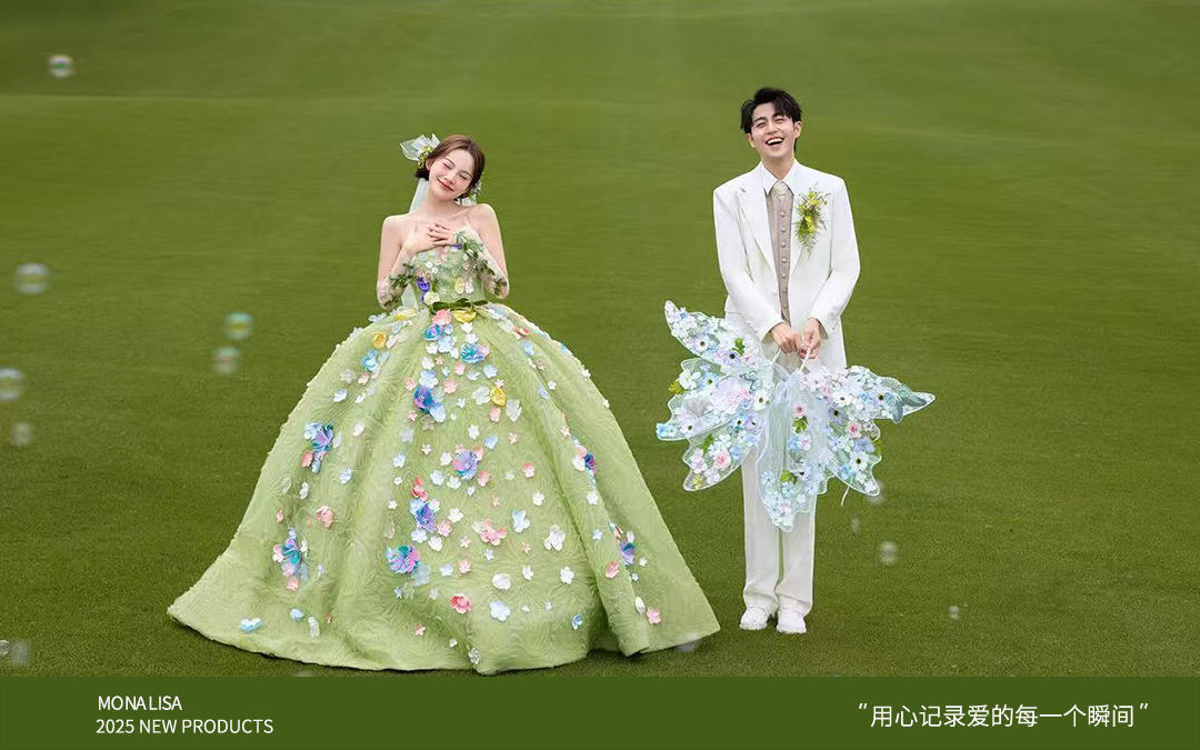 甜蜜冒泡🎀森系精灵感婚纱照充满生命力✨