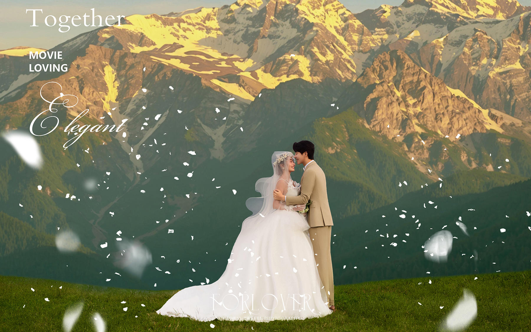 麗江日照金山，婚紗照美到封神