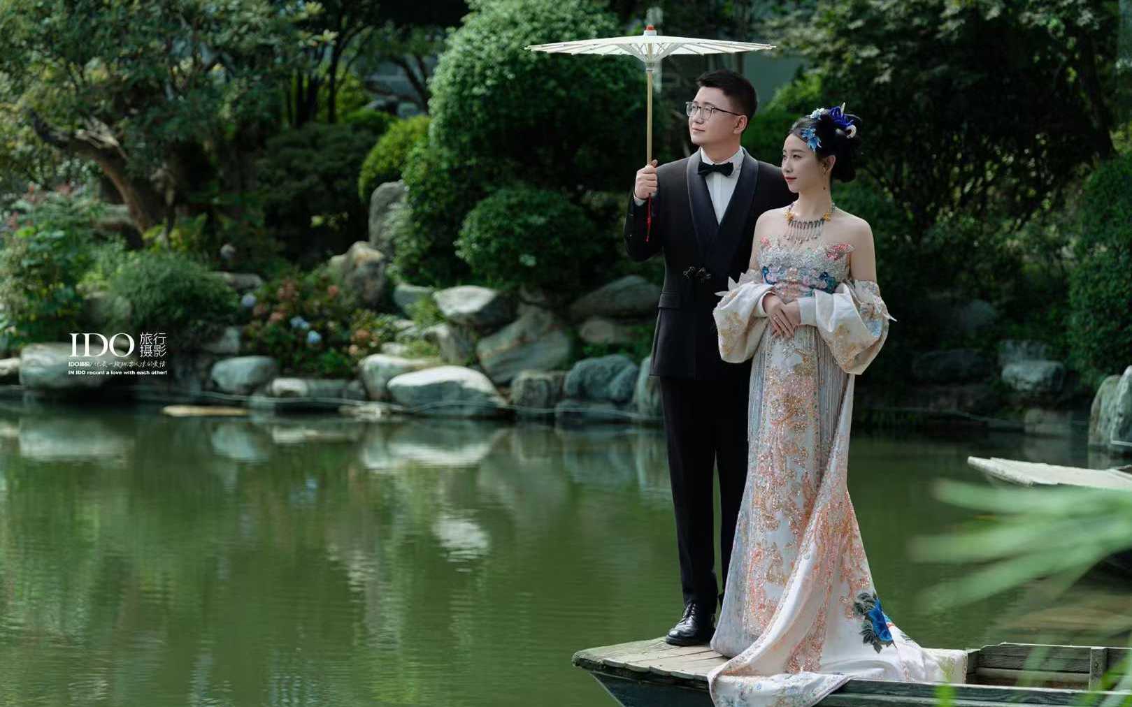 江南園林國風(fēng)婚紗：雅致古典意境婚紗照