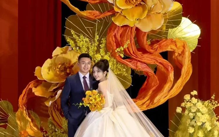 橙红色新中式婚礼