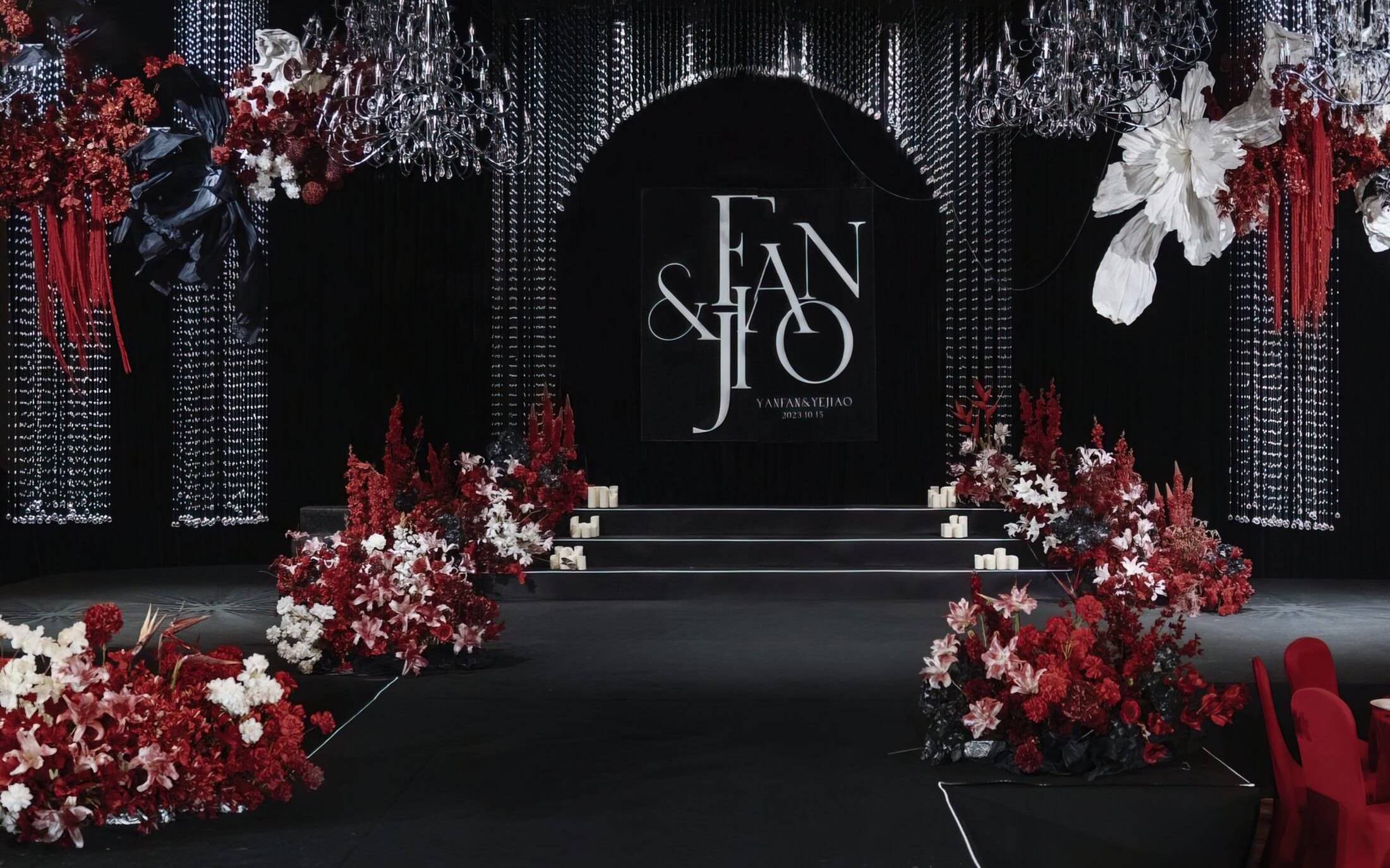 【梦幻婚庆礼仪策划】红黑简约水晶纸艺婚礼