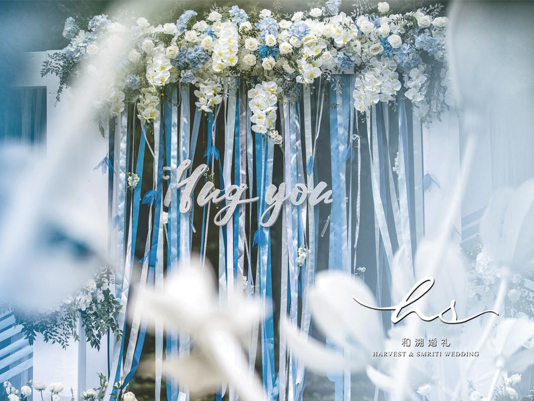 《Hug you》白蓝色小清新草坪婚礼