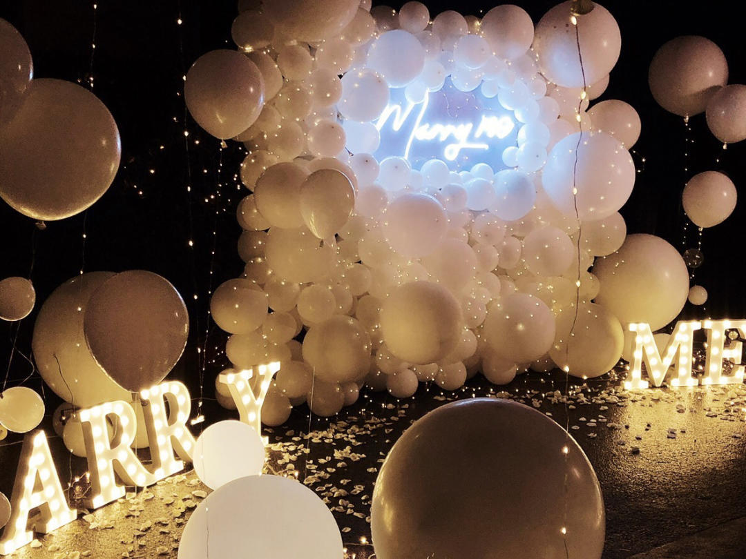 求婚策划——超唯美白绿系求婚布置