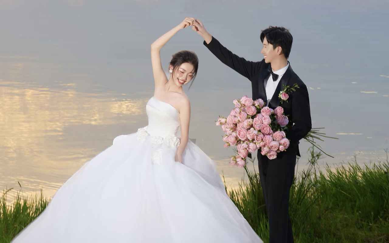 衡水湖夕陽婚紗照