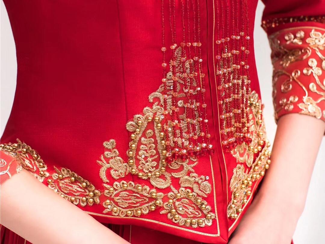 [唯誓婚纱] 重手工新中式珠珠绣秀禾服