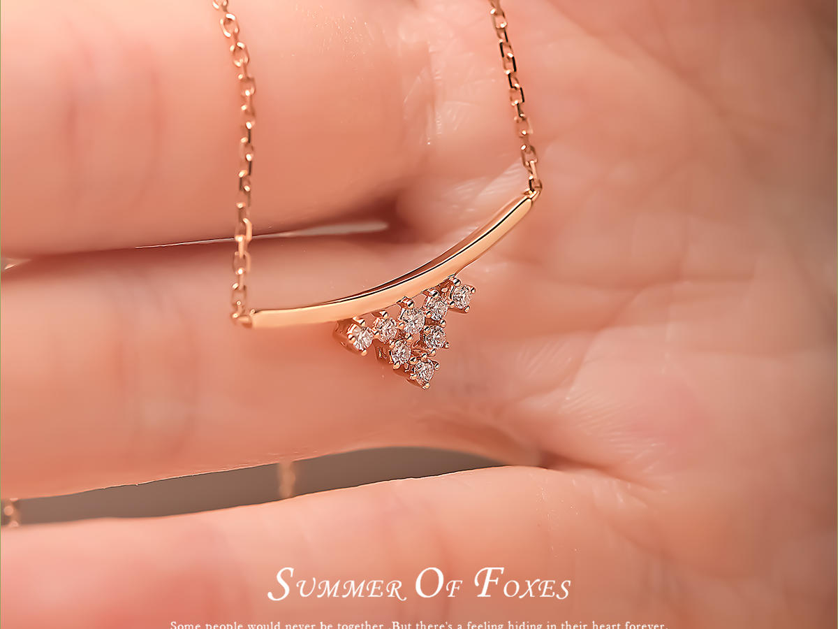 狐狸的夏天「金字塔」18K金锁骨链|生日礼物