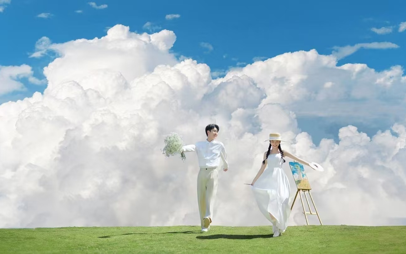 把婚纱照拍成了宫崎骏的夏天/森系/唯美