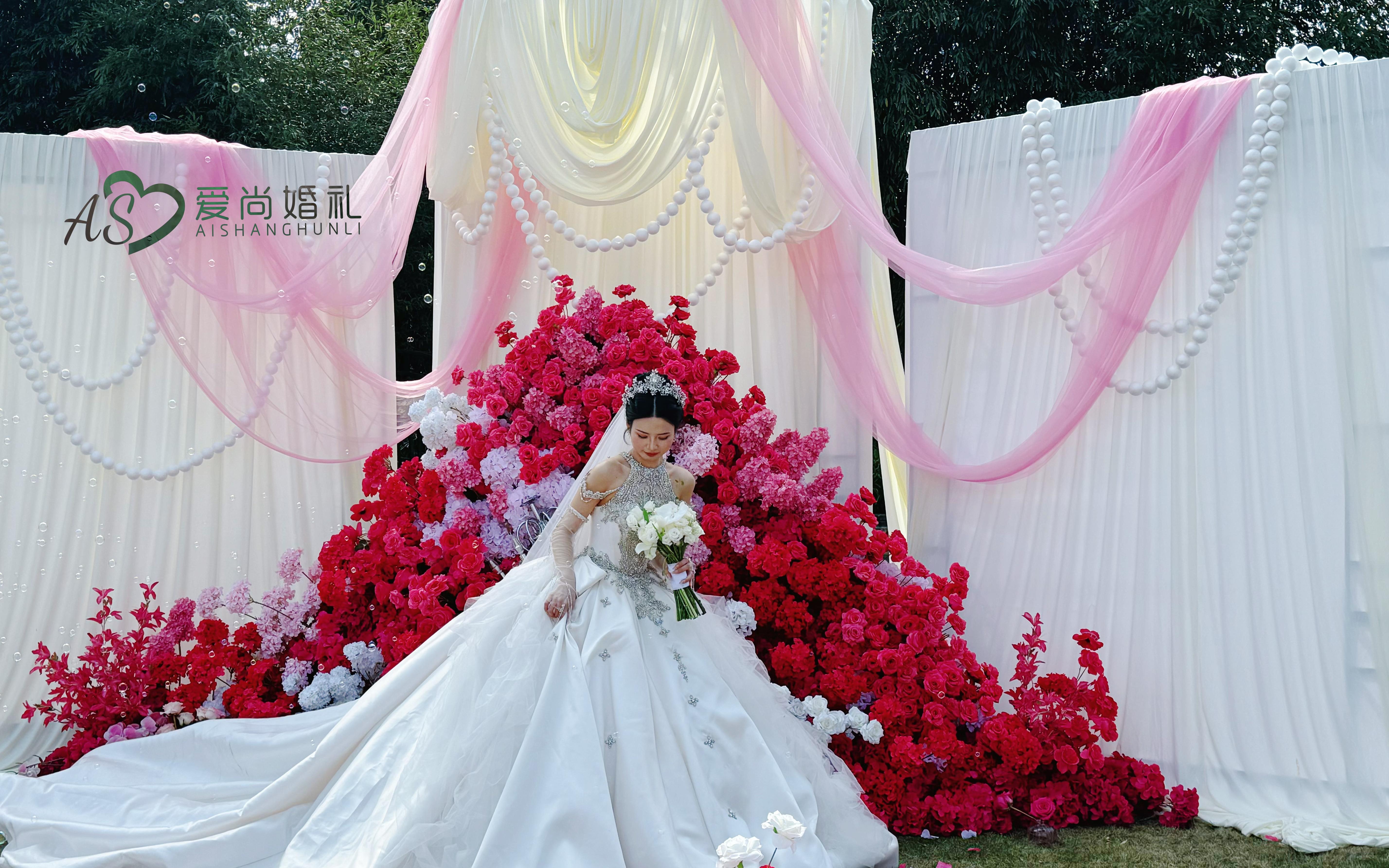 玫粉色戶外婚禮