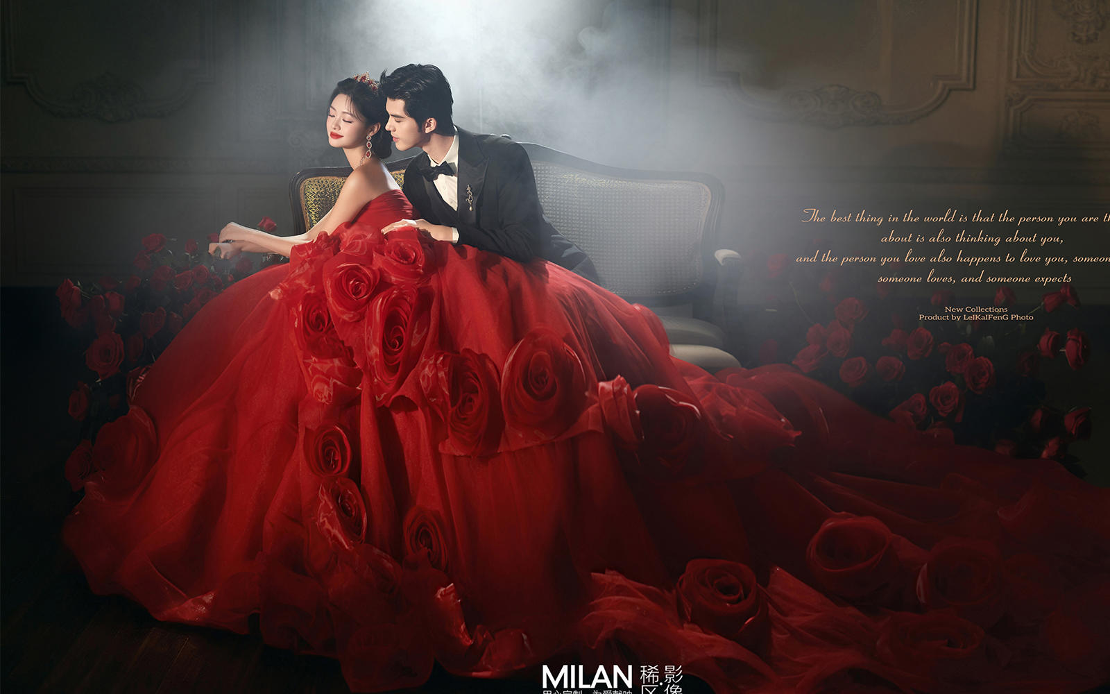 「紅玫瑰之戀」- 復(fù)古紅裙婚紗照