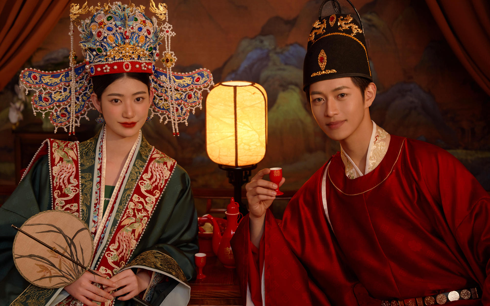 佳偶天成中式婚紗照