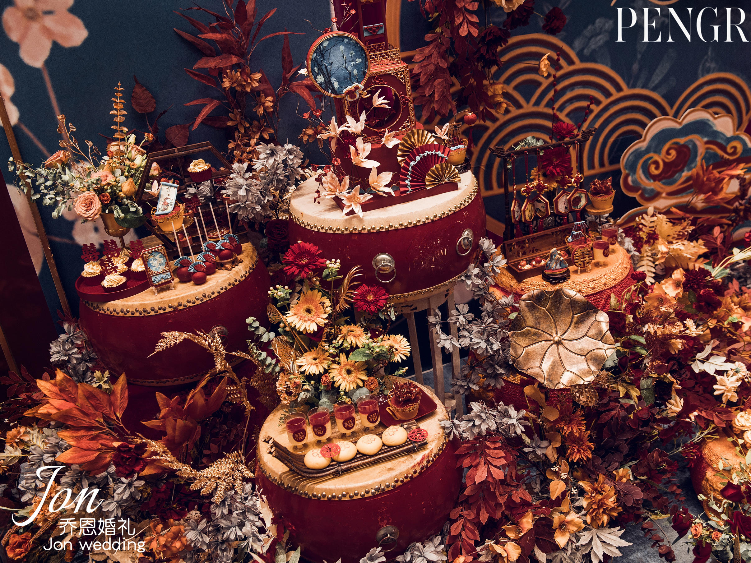 乔恩婚礼【撞色中国风新中式】