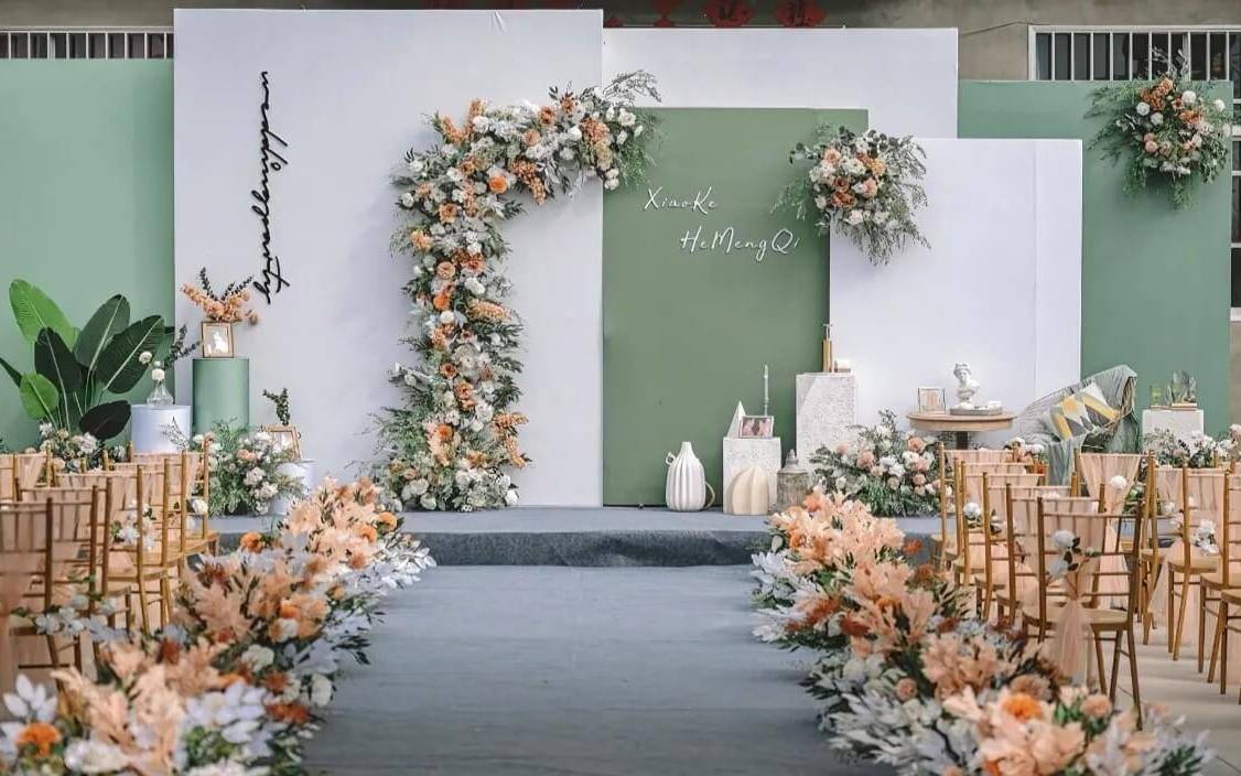 【铁西婚礼作品】小清新白绿色户外庭院婚礼