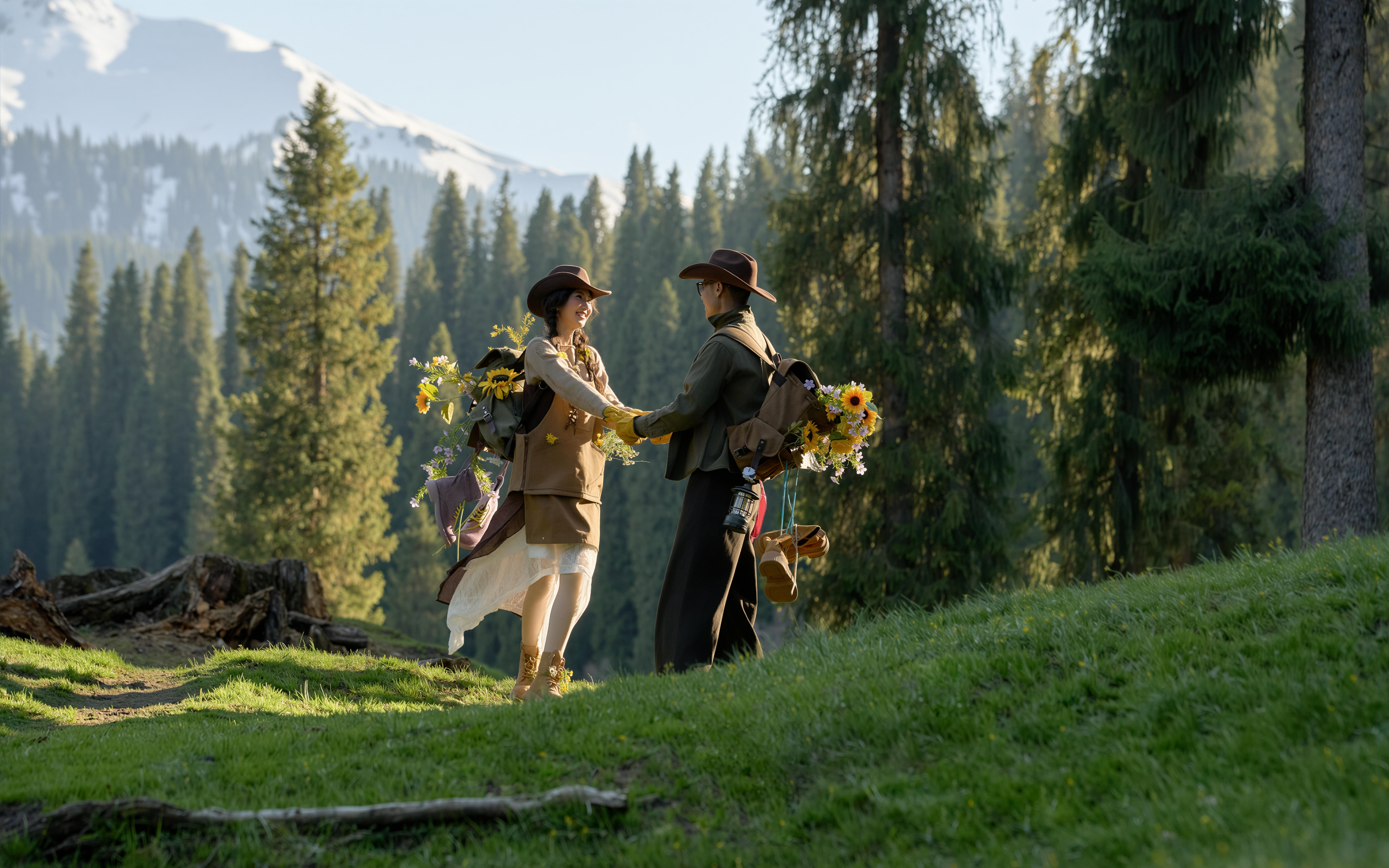 库尔德宁 森系 雪山 婚纱照
