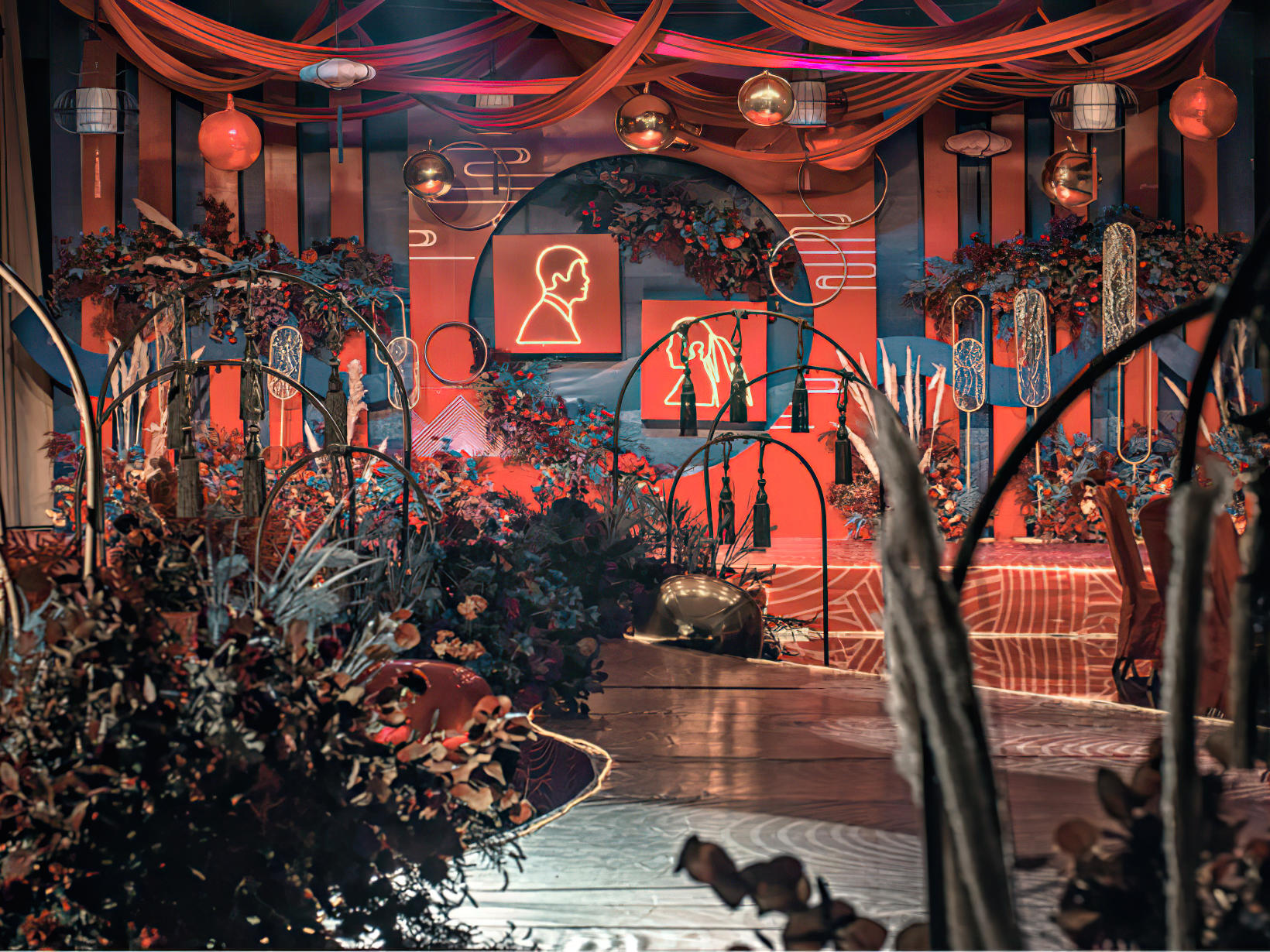 【甜·π婚礼】红金色室内婚礼