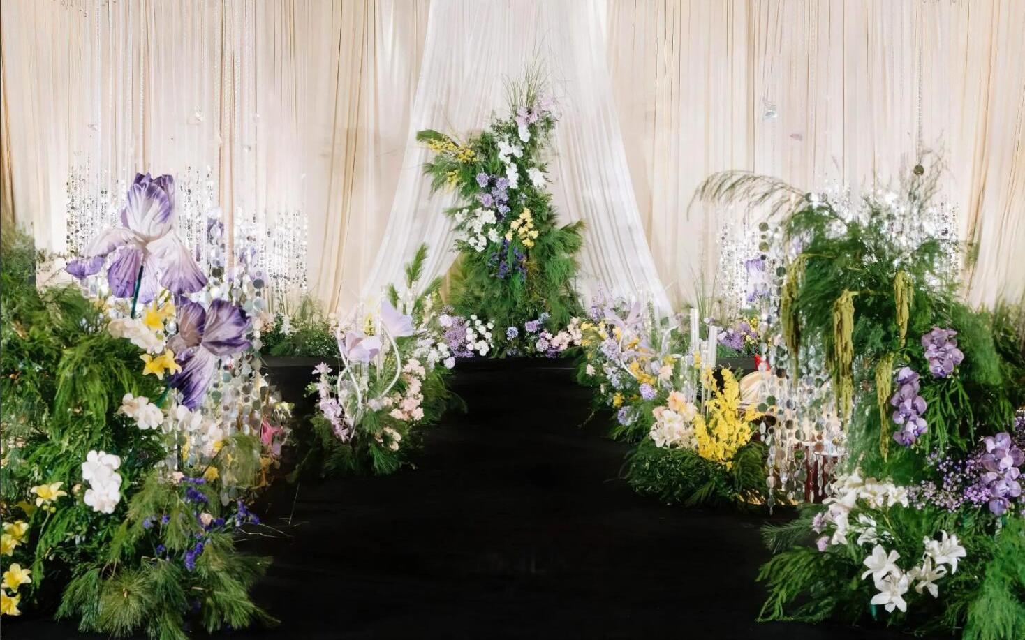  布幔婚禮10，含四大金剛，T臺燈光海報婚紗婚車