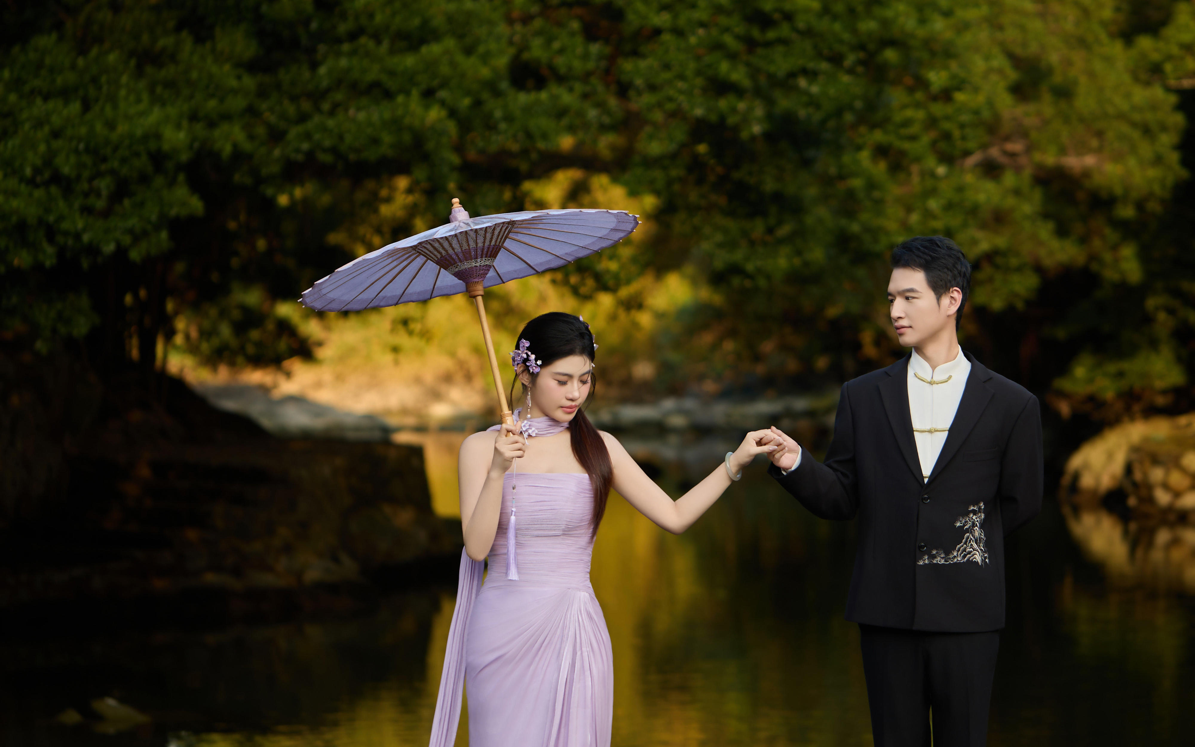 忍不佳多看一眼新中式复古园林婚纱照