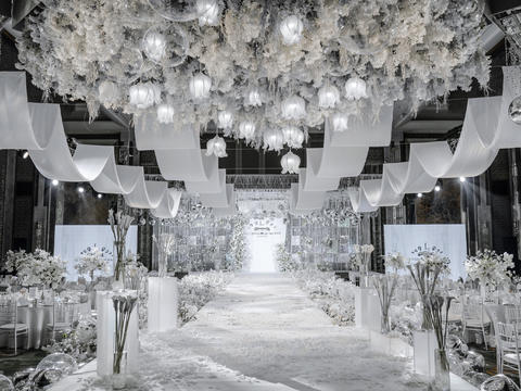 洁白唯美的韩式婚礼如艺术展  
