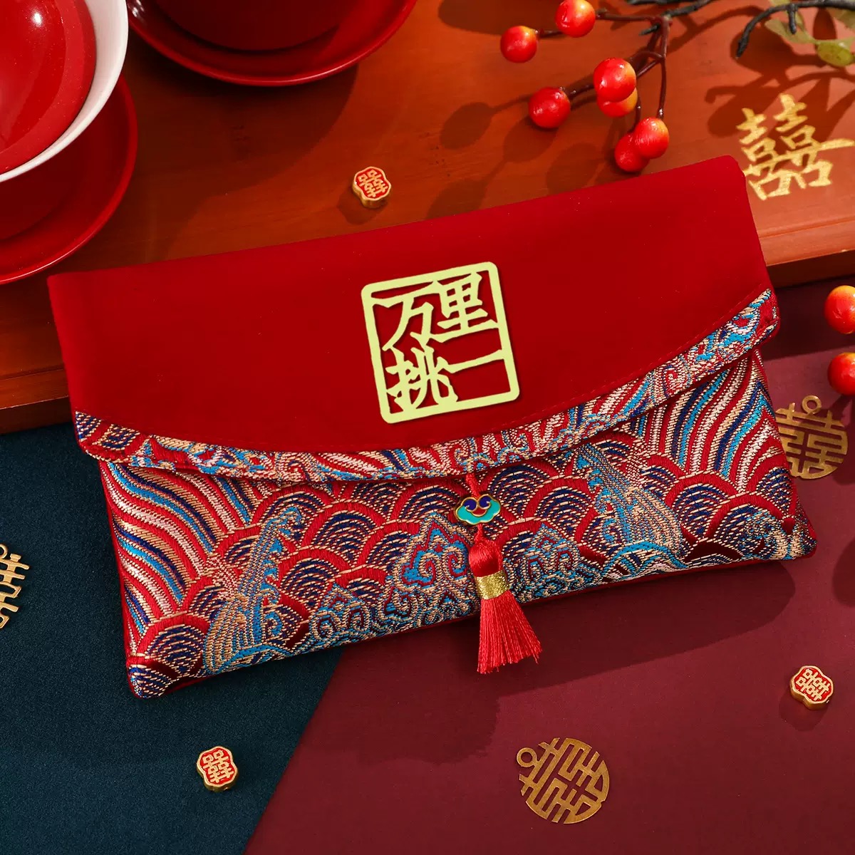 【改口红包】结婚万元红包红包布艺红包刺绣喜包