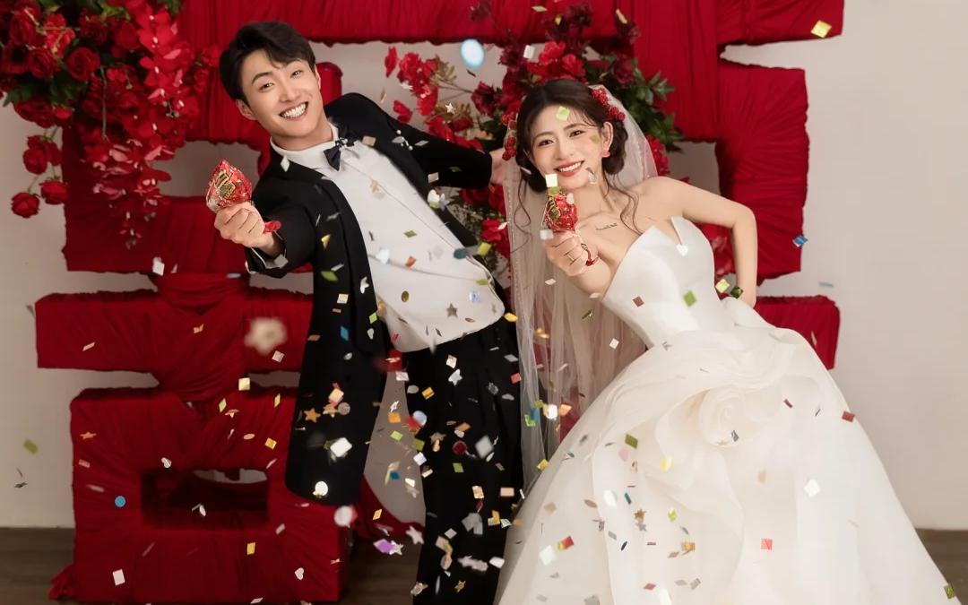 IDO婚纱摄影|轻复古红底婚纱照