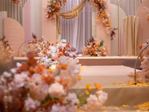 《少女的梦》梦幻少女心粉橙色系婚礼【含四大金刚】