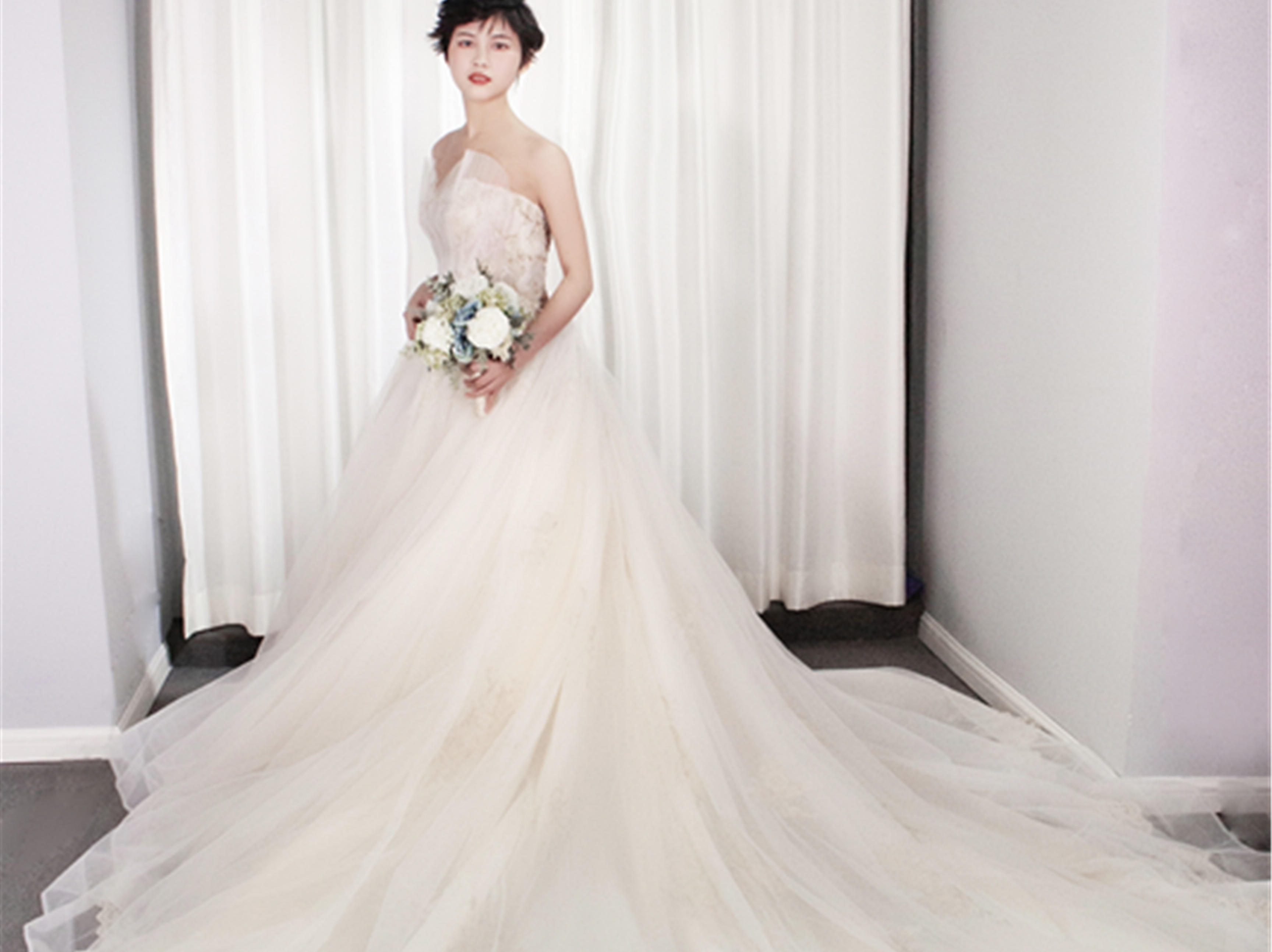 【L.LAN铃蘭】心形贝壳设计仪式主纱