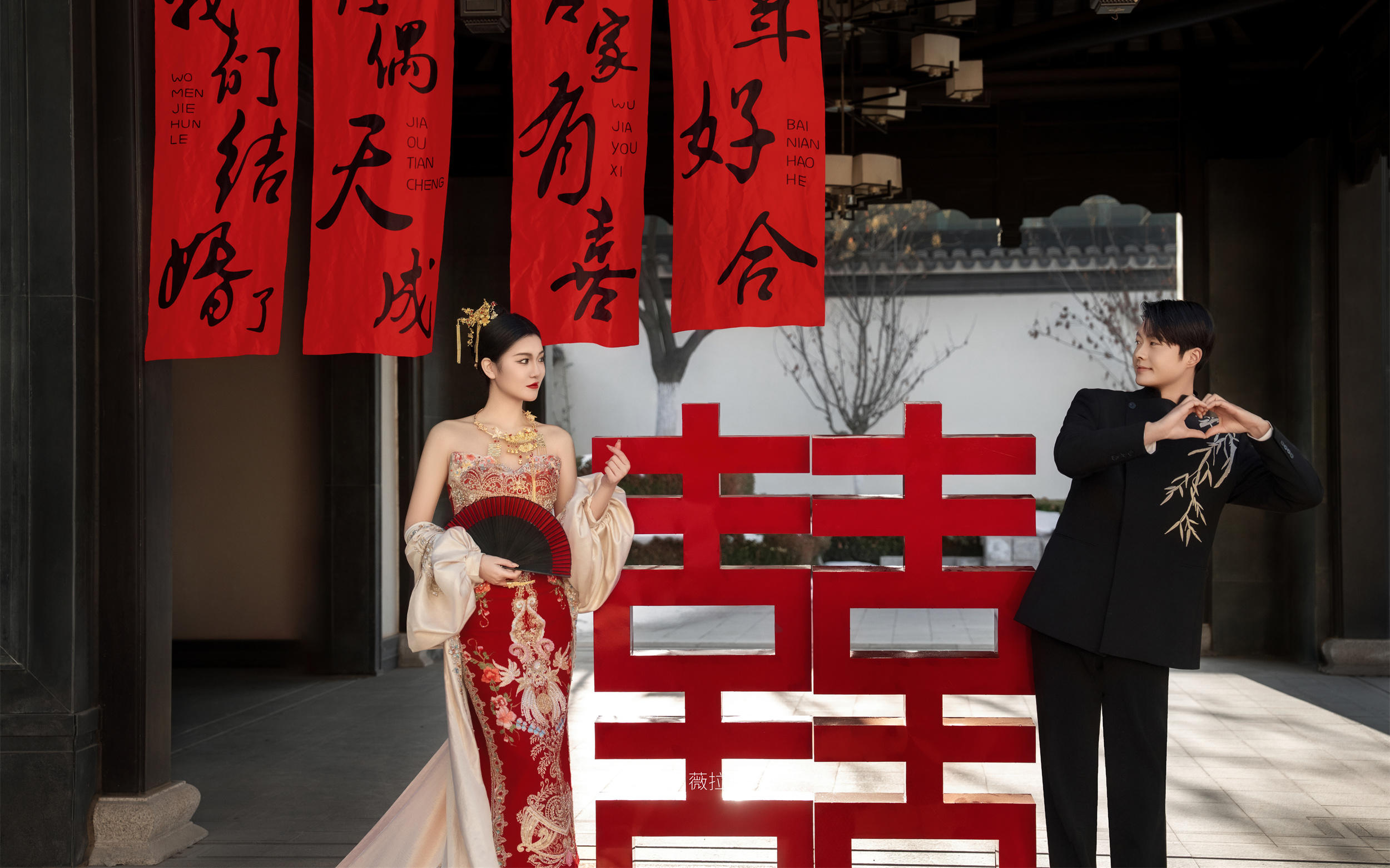 印尼风新中式园林婚纱照，让人一眼沉沦