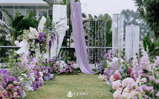【紫色浪漫】氛围感白紫色草坪婚礼