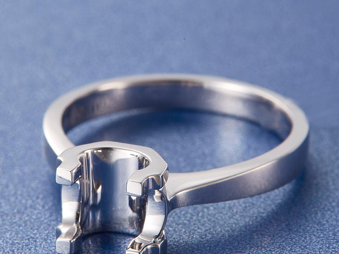 「DANIAO」戒托－18K镜像炫钻女戒F5款式